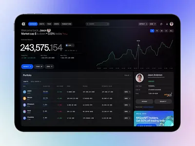 AI Product design dashobard crypto trading platform ✦ EllipX ai animation clean dashboard design interaction interface motion graphics product design service startup ui ux