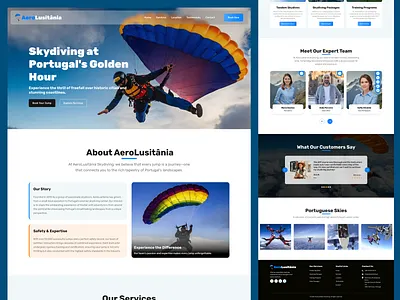 Skydiving Website Landing Page Design interaction design