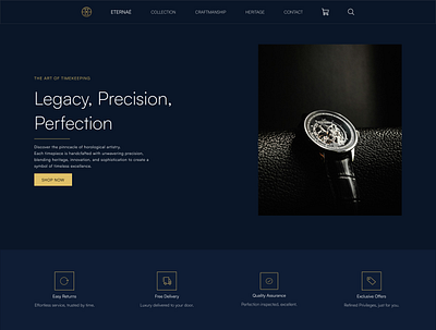 Luxurious Watch Landing Page design typography ui ux
