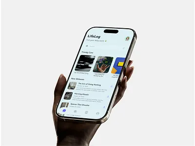 LifeLog Blog App - Soft Minimalism Meets Lifestyle Storytelling app calm design case study design lifestyle app design lifestyle blog ui mindful app experience minimal ui mobile app mobile ux case study modern app interface ui uiux ux
