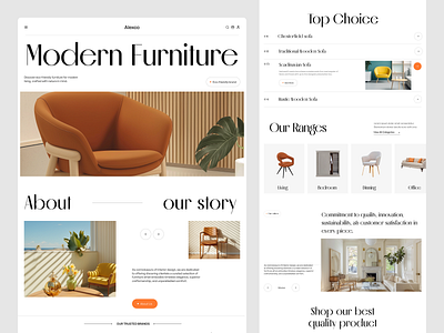 Furniture E-Commerce Website Design ecommerce ecommerce website furniture furniture landing page furniture website home furniture interior design minimal design modern design modern furniture office furniture online shopping online store product design product showcase responsive design ui design web design website website redesign