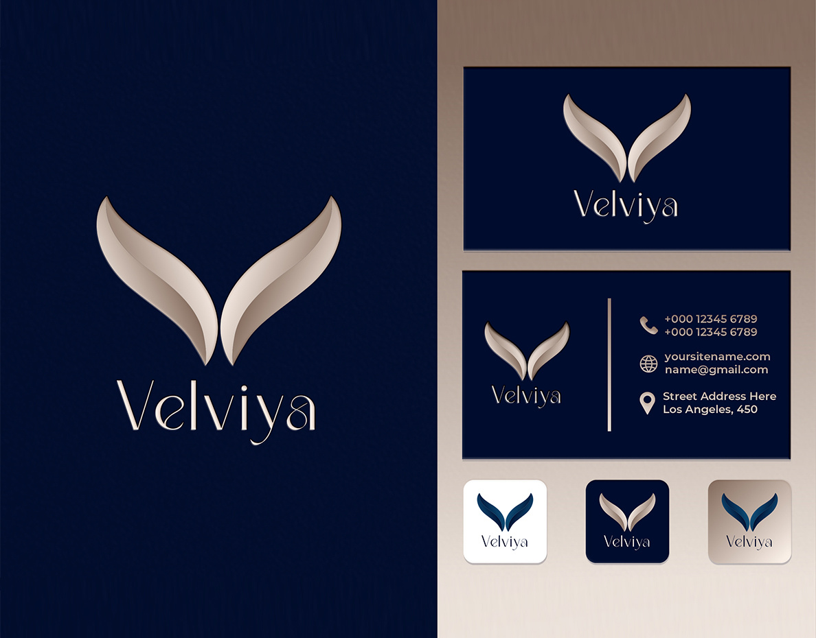 Velviya Logo Design brandidentit branding creative logo graphic design logo logo design luxury logo minimallogo modern logo velviya logo design velviyabrand