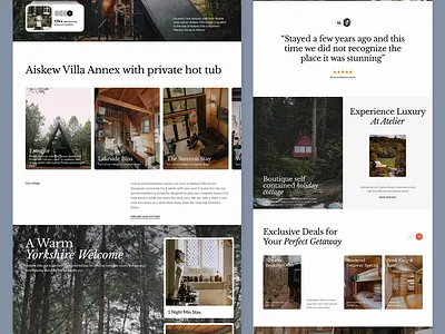 Cottage Cabin Website UI branding design illustration landing page logo minimal popular shot ui uidesign website