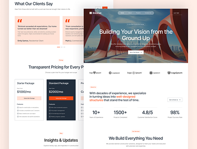 Bricknet Homepage – Construction Website UI Figma architecture building construction contractor digital design figma homepage mobile ui real estate responsive ui design ui inspiration ui showcaase ui trends uiux ux design website