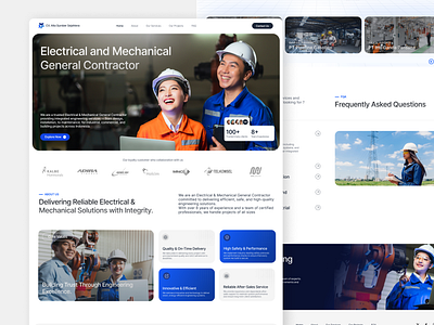 Landing Page Electrical & Mechanical company website companyprofile electrical contractor engineering website industrial solutions landingpage mechanical installation ui
