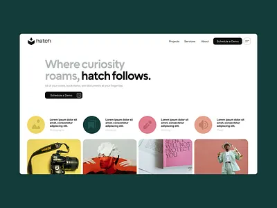 Hatch Hero brand identity branding hero identity landing page logo mark negative space symbol visual identity webdesign website design