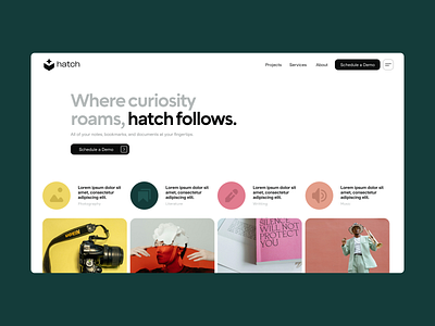 Hatch Hero brand identity branding hero identity landing page logo mark negative space symbol visual identity webdesign website design