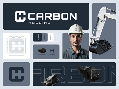 Carbon Holding brand branding design idea logo mark negative typography