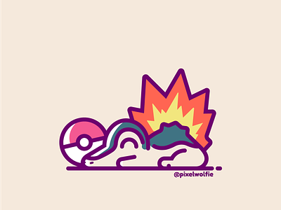 Cyndaquil🔥 character character design cyndaquil gameboy games gold illustration line art minimalist pokeball pokemon procreate red silver vector vintage