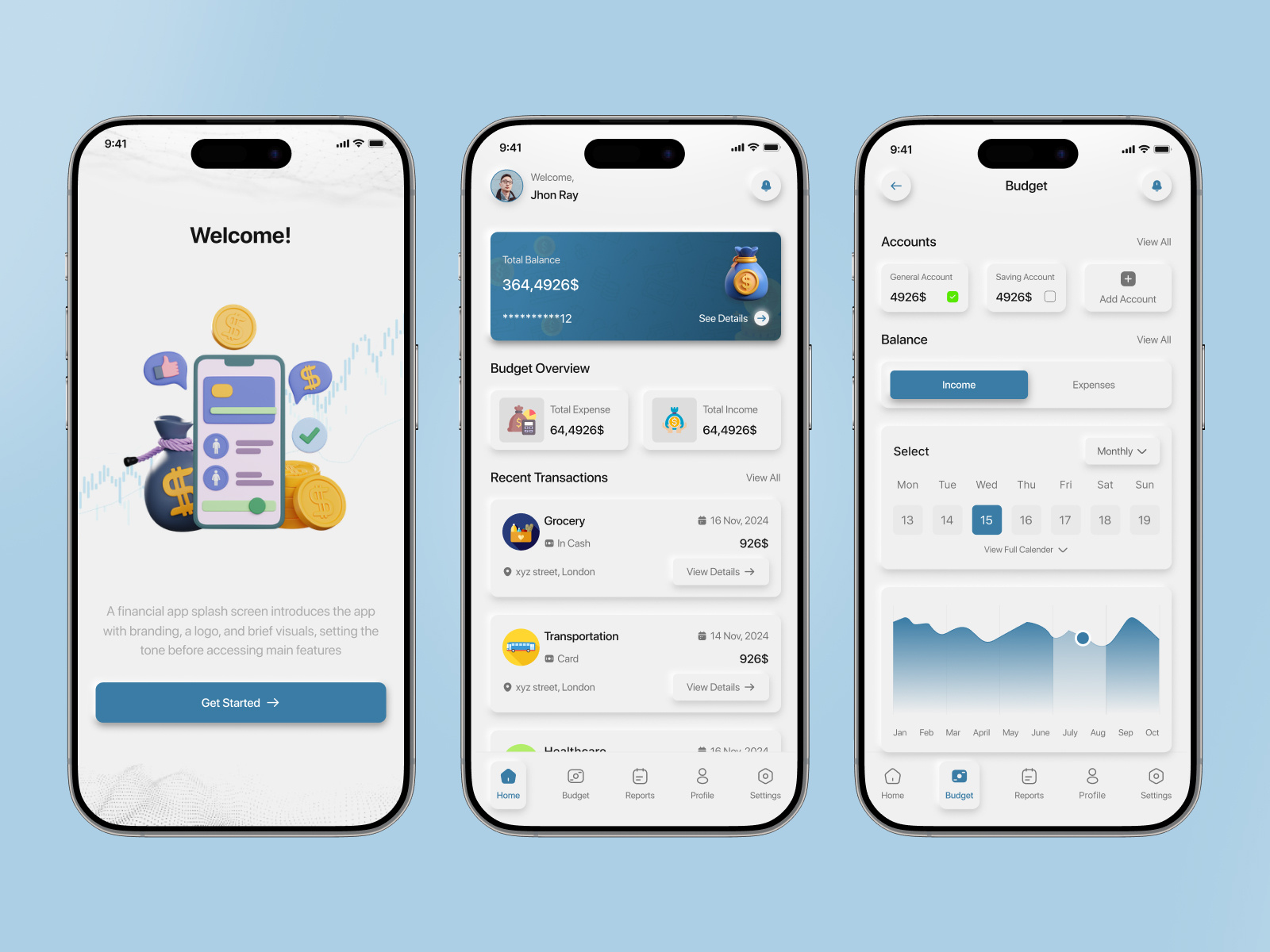 Smart Finance App UIUX Design budget app clean ui finance app fintech app minimal design neumorphism ui design ui kit ux design