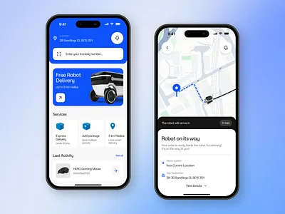 Smart Delivery Service Mobile App & Branding & Home Page branding delivery mobile startup ui ux webdesign