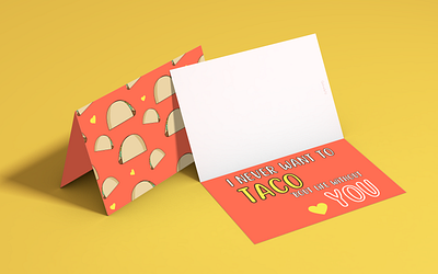 Valentine's Day Card Design card design graphic design illustration mockup puns tacos valentines vector