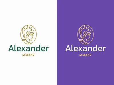 Alexander Logo Design alexander the great branding design graphic design historic illustration linear logo mark pictorial portrait
