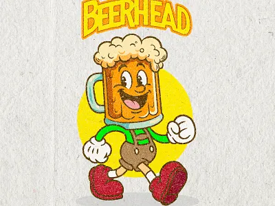 Beer Mascot | 1930s Style Design for Events and Brands branding cartoon character design funny cartoon hand draw illustration logo mascot retro cartoon retro style rubber hose t shirt vintage art vintage style