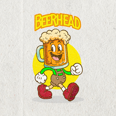 Beer Mascot | 1930s Style Design for Events and Brands branding cartoon character design funny cartoon hand draw illustration logo mascot retro cartoon retro style rubber hose t shirt vintage art vintage style