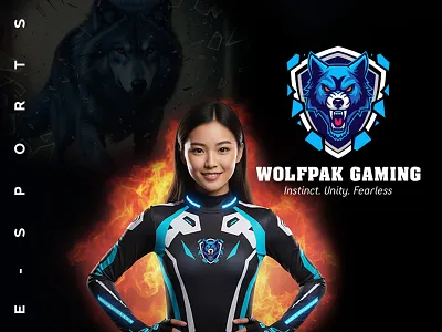 WOLFPAK Gaming — Wolf Mascot Logo club logo gamer mascot merchandise online game sport logo