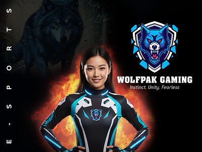 WOLFPAK Gaming — Wolf Mascot Logo club logo gamer mascot merchandise online game sport logo