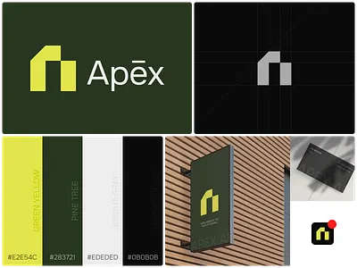 Apex AI - Visual Identity ai ai startup apex ai bento grid graphic design logo logo design startup visual identity y combinator