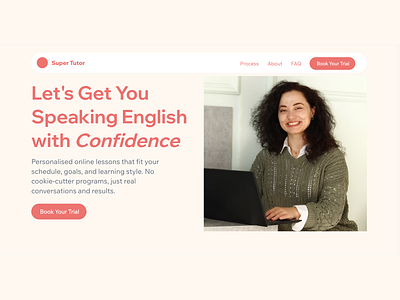 Super Tutor - Website Portfolio for English Tutor classes coach colourful consultant mentor online lessons online teaching playful service provider teachers trainer trial tutors ui ux vibrant website template wix studio young youthful