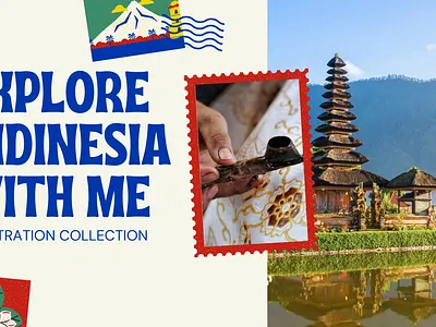 EXPLORE WITH ME x INDONESIA bali canva graphic design illustration indonesia mixed media photography portfolio procreate pulau seribu wonderful indonesia