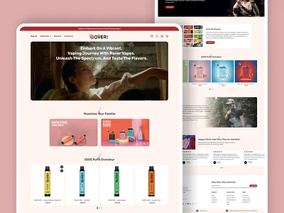 Rover Vapes - Shopify Website Development & Branding branding dawn theme development ecommerce website email template figma graphic design homepage landing page design logo mobile design shopify ui uiux design website design website development