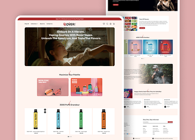 Rover Vapes - Shopify Website Development & Branding branding dawn theme development ecommerce website email template figma graphic design homepage landing page design logo mobile design shopify ui uiux design website design website development