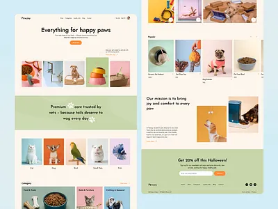 Pet Store Website ecommerce pet ui ux web design