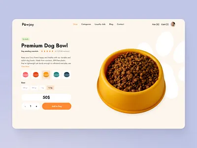 Product Page ecommerce interface pet store product page shopping ui ux web design