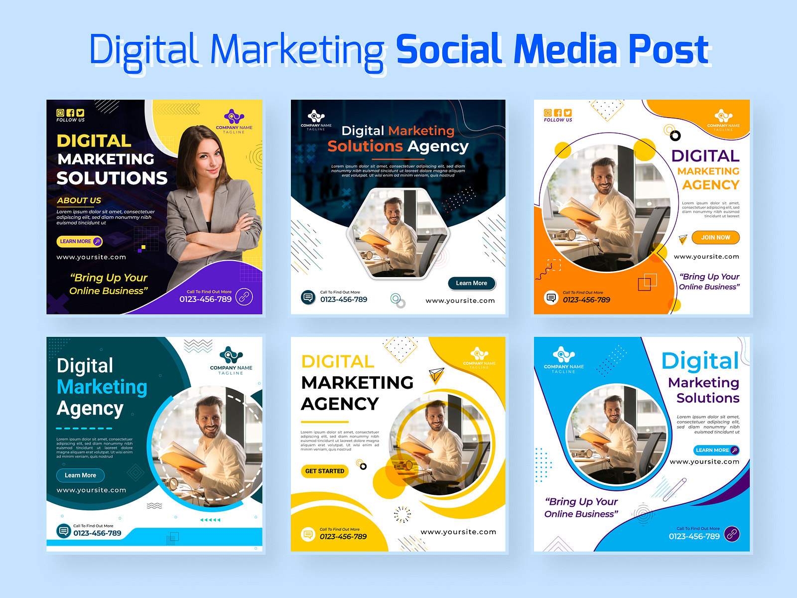 Digital Marketing Social Media Post Set by Design Point 🏅 on Dribbble