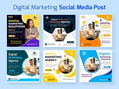 Digital Marketing Social Media Post Set banner branding design digital merketing digital post facebook graphic design instragram marketing poster post poster social media
