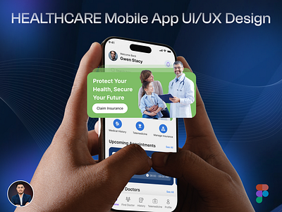 Healthcare Mobile App UI/UX Design app ui ux insurance mobile app ui ux design modern ui