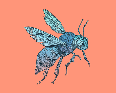 Sting - Inktober day 11 art bee cartoon character character design design drawing illustration inktober inktober 2025 insect mayan