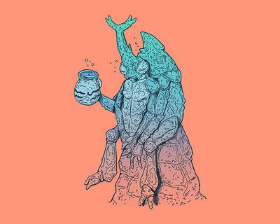 Drink - Inktober day 13 art beetle cartoon character character design drawing drink illustration inktober inktober 2025 pulque