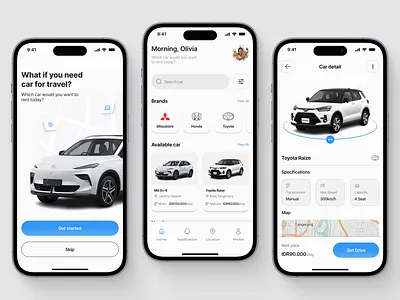 RentCar - Mobile App Design concept illustration mobile app ui ux visual design