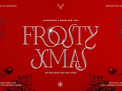 Frosty Xmas - A Holiday-Themed Serif Font bold branding elegant font festive font font holiday font modern retro serif serif font vintage whimsical font