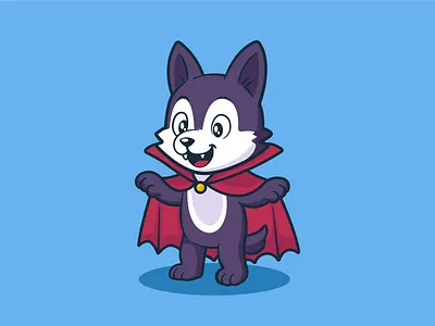 Cute Vampire Wolf adobe illustrator cartoon illustration cute illustration cute vampire cute vampire wolf cute wolf design graphic design halloween wolf illustration vampire vampire vector vampire wolf vector vector cute wolf wolf illustration wolf vector