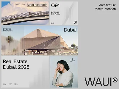 real estate branding \ waui® architecture b2b brand design brand guidelines brand identity brand sign branding branding agency business graphic design grey color house logo design marketing minimal real estate real estate branding smm startup visual identity