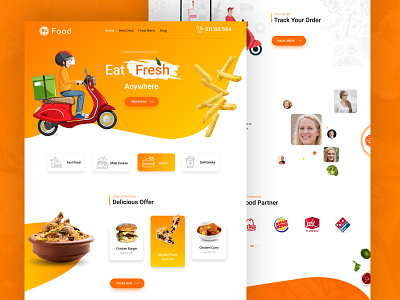 Food Delivery : Home Page Website food food app food delivery food homepage landing page