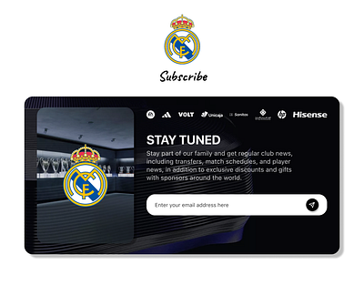 DailyUI #26 | Subscribe "Real Madrid" dailyui realmadrid subscribe ui uiux ux