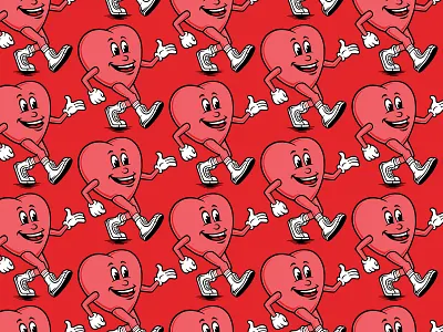 Sharp Healthcare | Heart & Stroke Walk cartoon character character design heart character heart guy heart walk illustration keep on trucking logo design pattern pattern design patterns walk