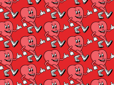 Sharp Healthcare | Heart & Stroke Walk cartoon character character design heart character heart guy heart walk illustration keep on trucking logo design pattern pattern design patterns walk