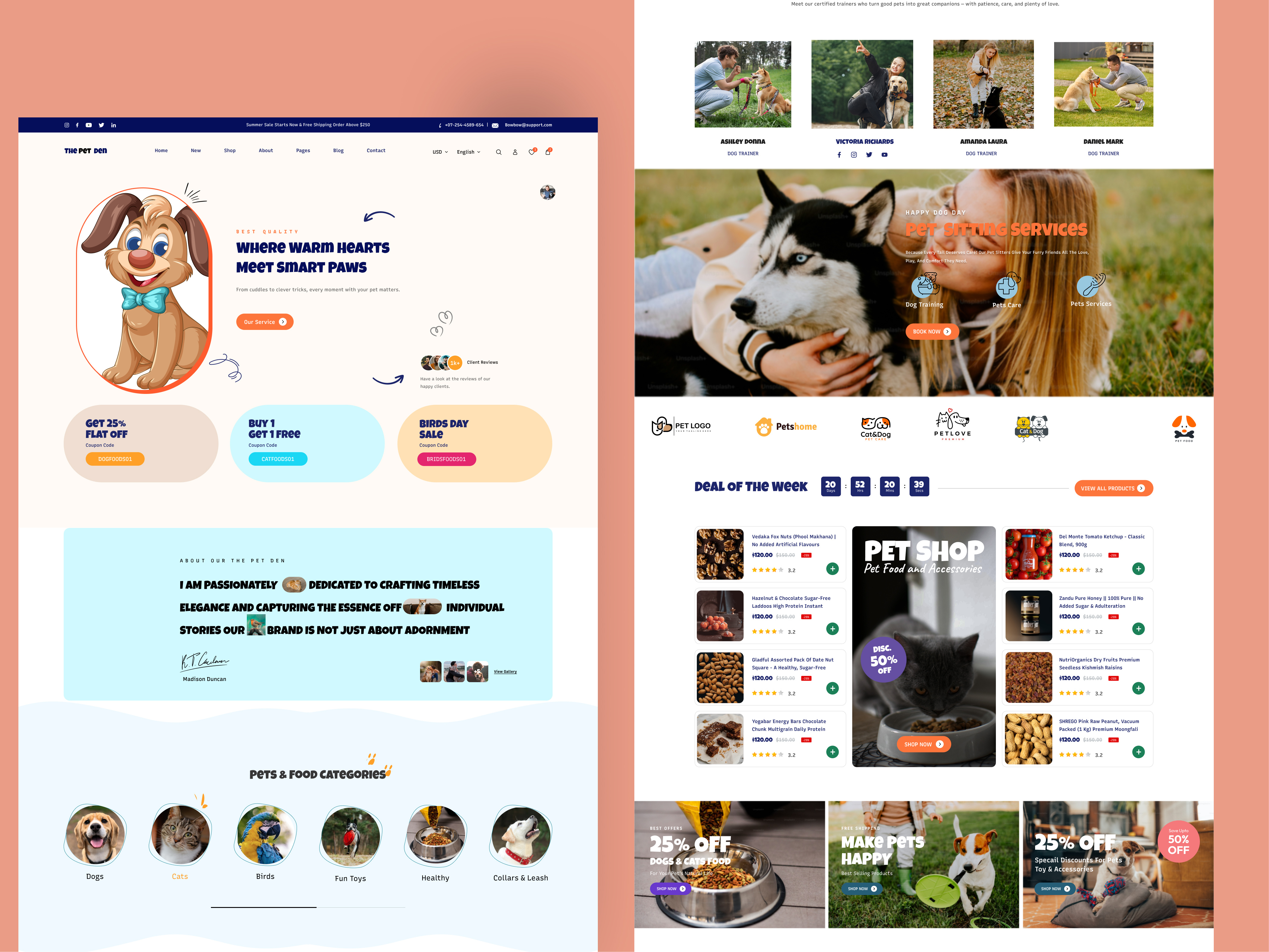 Pet Store Landing Page – Modern UI/UX Design adobe xd creativeui design figma interface design ui ux webdesign website