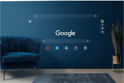 Crome Spatial Design Concept — A Digital Space That Feels Alive ar augmented reality crome design gogle crome spatial design spatial ui ui ux uiux design vr
