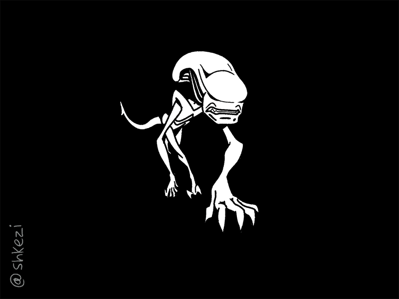 Xenomorph (Alien Earth homage) 2d 2danimation alien alien earth alienfx animation cartoon fbf fx lior shkedi shkedi shkezi walkcycle xenomorph