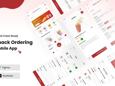 Snack ordering app for a movie theatre 3d adobe photoshop animation branding design figma graphic design illustration logo mobile app motion graphics typo typography ui uiux user experience ux uxui vector web design