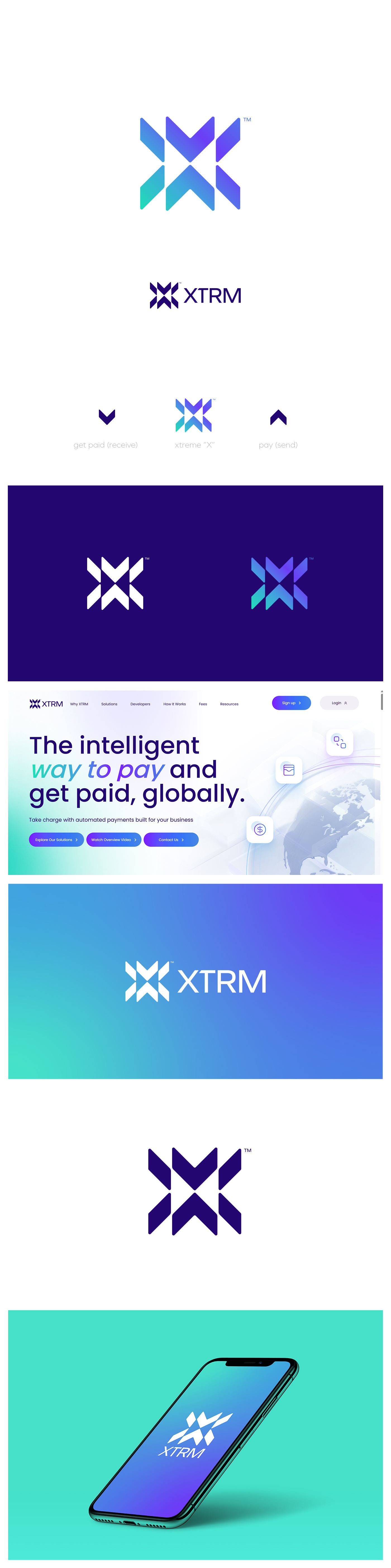 XTRM app extreme funds gradient modern payment x letter
