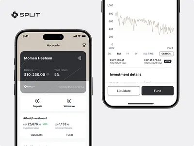 Split — Investment & Savings Platform appdesign cleandesign designstudio financeapp fintech investmentapp mobileui modernui observerstudio productdesign splitapp ui uidesign uxdesign