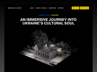 Website for an immersive travel exhibition figma framer graphic design website design