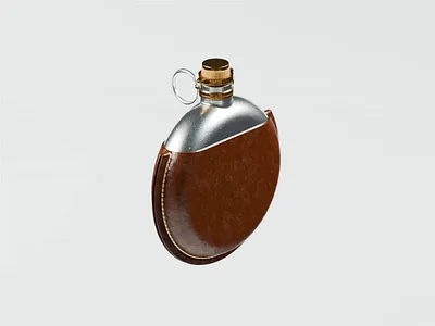 +10 Constitution 3d 3d animation blender blender3d cup drink flask gold illustration isometric leather metal