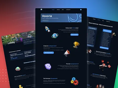 Voxoria Minecraft Servers branding design graphic design minecraft ui ux web